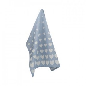 Hand- en Theedoek - Hearts - Blauw Grijs